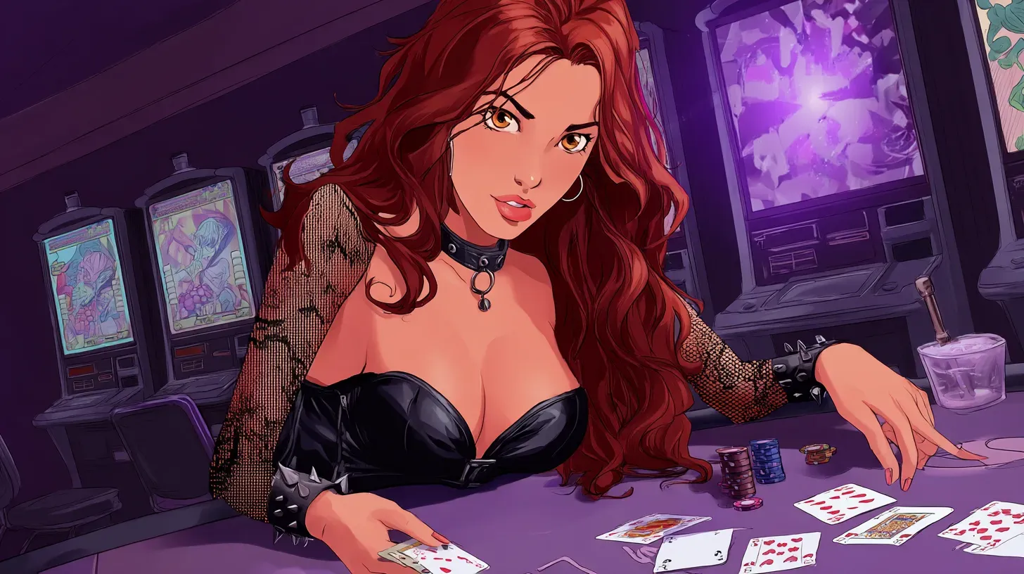Casino gaming table with cards