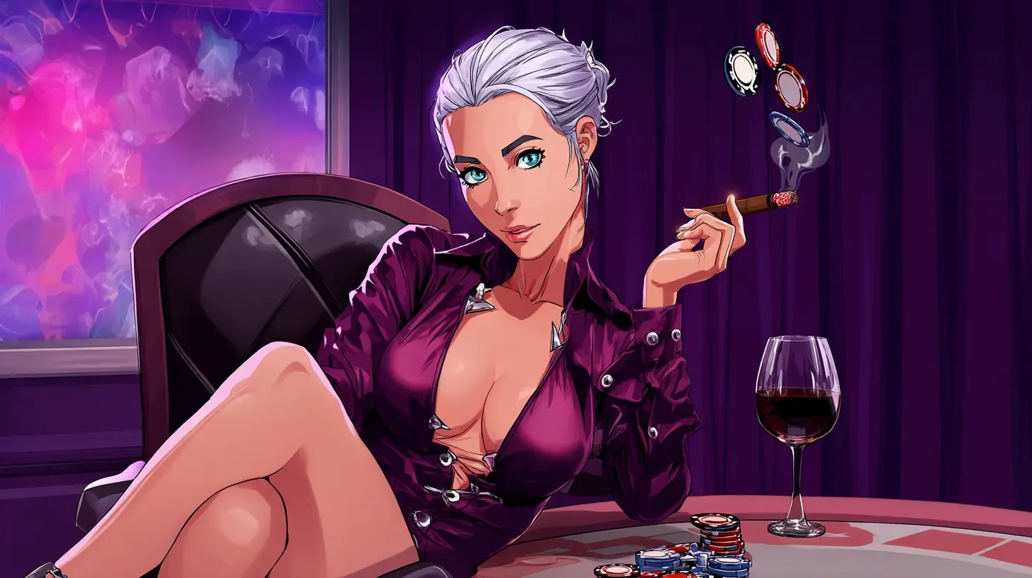 Stylish casino player with poker chips