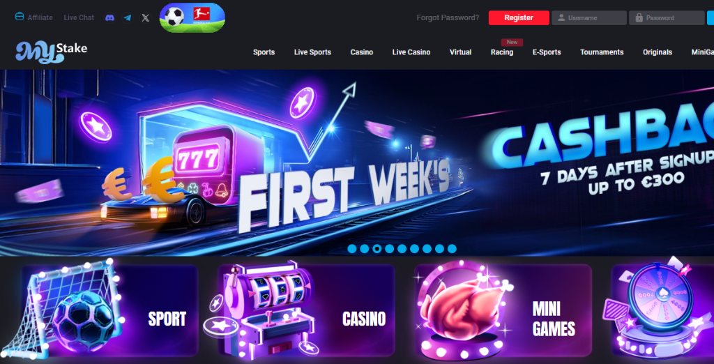 MyStake Casino Screenshot